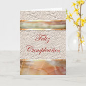 Feliz Cumpleaños Spanish Birthday with marble Karte (Gelbe Blume)