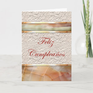 Feliz Cumpleaños Spanish Birthday with marble Karte
