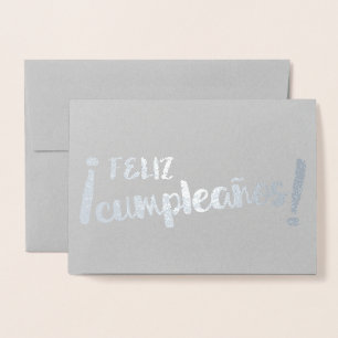 Feliz Cumpleaños Spanish Happy Birthday Brush Folienkarte