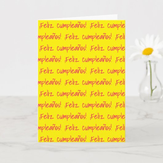 Feliz Cumpleaños Spanish Happy Birthday Fun Blank Karte (Kleine Pflanze)