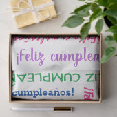 Feliz Cumpleaños Spanish Happy Birthday Word Cloud Seidenpapier (Geschenk)