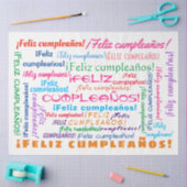 Feliz Cumpleaños Spanish Happy Birthday Word Cloud Seidenpapier (Basteln)