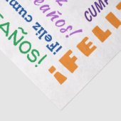 Feliz Cumpleaños Spanish Happy Birthday Word Cloud Seidenpapier (Ausschnitt)