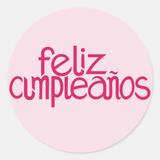 Feliz Cumpleaños-Sticker Runder Aufkleber (Vorderseite)