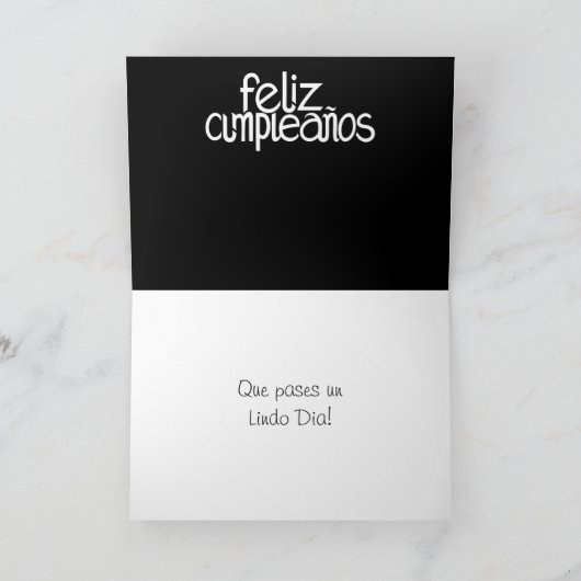 Feliz Cumpleaños weiße Karte (Innenseite)