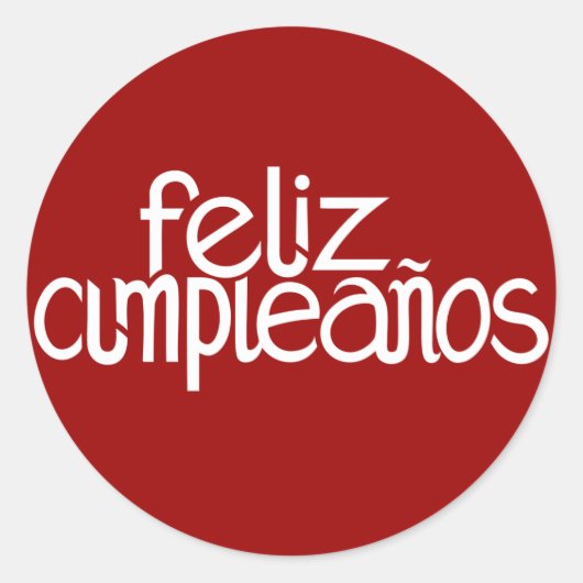 Feliz Cumpleaños, weißer Sticker (Vorderseite)
