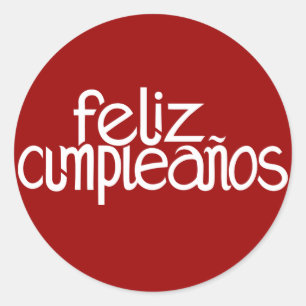 Feliz Cumpleaños, weißer Sticker