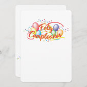 Feliz Cumpleños Einladung (Vorne/Hinten)