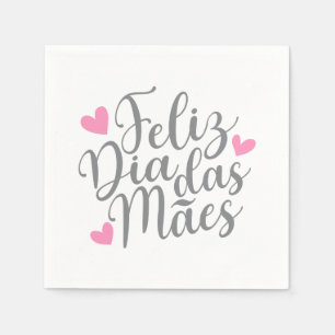 Feliz Dia Das Mães glücklich Mutter Tageszeitung Serviette
