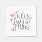 Feliz Dia Das Mães Happy Mother Day Paper Napkin Serviette (Vorderseite)