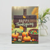 Feliz Dia de Accion de Gracias Einladung (Stehend Vorderseite)