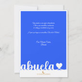 Feliz Dia de las Madres Abuela Flat Greeting Card Karte (Rückseite)