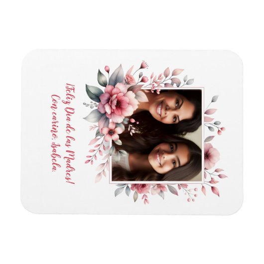 Feliz Día de las Madres Custom Foto Spanisch Magnet (Horizontal)