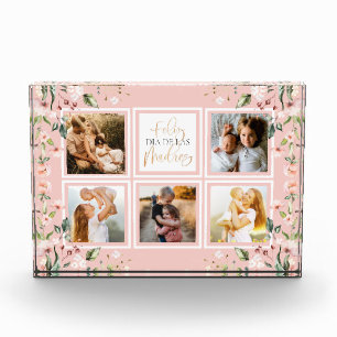 Feliz Dia De Las Madres Muttertag Peach floral Fotoblock