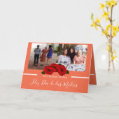 Feliz Día de Las Madres Rose Peachy Coral Karte (Gelbe Blume)