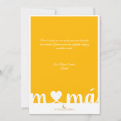 Feliz Dia de las Madres Spanische Flachgrüßkarte Karte (Rückseite)