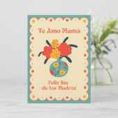 Feliz Día de las Madres | Te Amo Mamá Dankeskarte (Stehend Vorderseite)