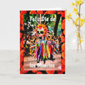 Feliz Dia de los Muertos, 5" x 7" Grußkarte Karte (Gelbe Blume)