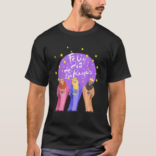 Feliz Dia De Los Reyes Christmas  Happy Three King T-Shirt (Vorderseite)