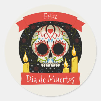 Feliz Dia de Muertos | Day of the Dead Runder Aufkleber