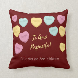 Felíz día de San Valentín Red Te Amo Papacito Kissen