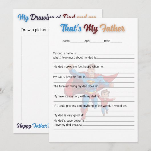 FELIZ DIA PAPA EINLADUNG (Vorne/Hinten)