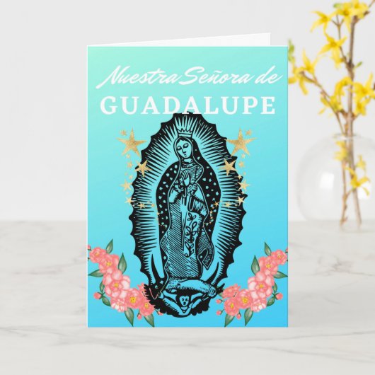 Feliz Fiesta de Nuestra Señora de Guadalupe Karte (Gelbe Blume)