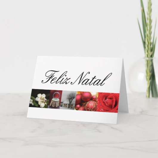 Feliz Geburts-, portugiesische Weihnachtskarte Feiertagskarte (Vorderseite)