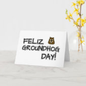 Feliz Groundhog Day! Karte (Gelbe Blume)