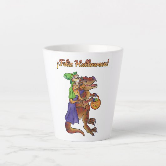 Feliz Halloween Dinosaur Tasse (Vorderseite)