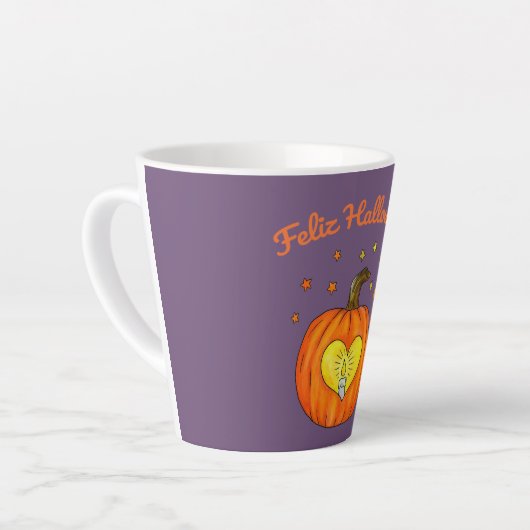 Feliz Halloween Kürbis Tasse (Linke Ecke)