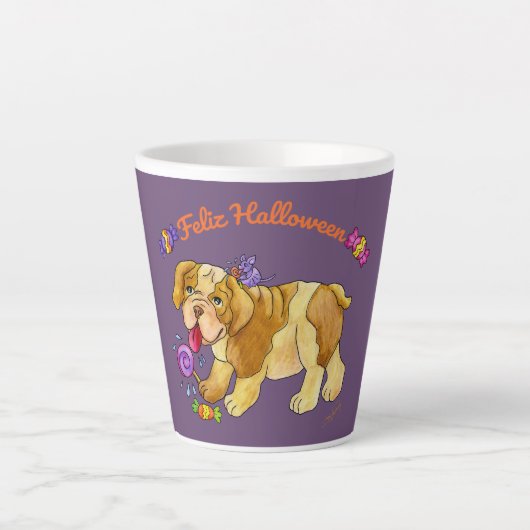 Feliz Halloween Puppy Tasse 12 oz (Vorderseite)
