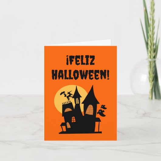 Feliz Halloween (Spanisches Halloween) Karte (Vorderseite)