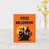 Feliz Halloween (Spanisches Halloween) Karte (Gelbe Blume)