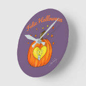 Feliz Halloween Wall Clock Runde Wanduhr (Winkel)