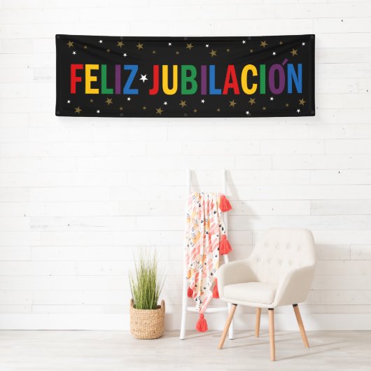 Feliz Jubilacion glücklicher Ruhestand auf Banner (Insitu)