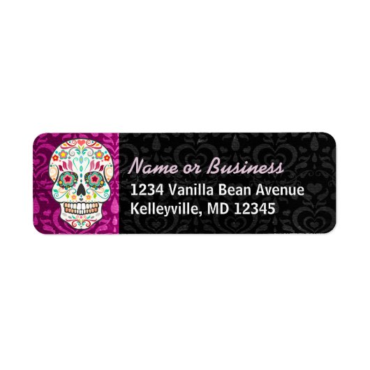 Feliz Muertos - Custom Sugar Skull Address Labels (Vorne)