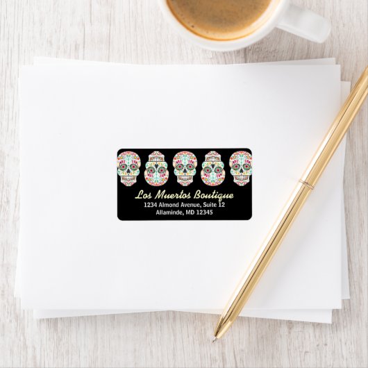 Feliz Muertos - Custom Sugar Skull Address Labels Adressaufkleber (Insitu)
