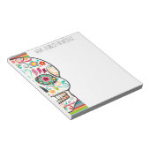 Feliz Muertos - Custom Sugar Skull Notepad Notizblock (angewinkelt)
