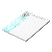 Feliz Muertos - Custom Sugar Skull Notepad Notizblock (Rotiert)