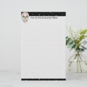 Feliz Muertos - Custom Sugar Skull Stationierung Briefpapier (Stehend Vorderseite)