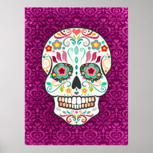 Feliz Muertos - Festival Sugtive Skull Art Poster