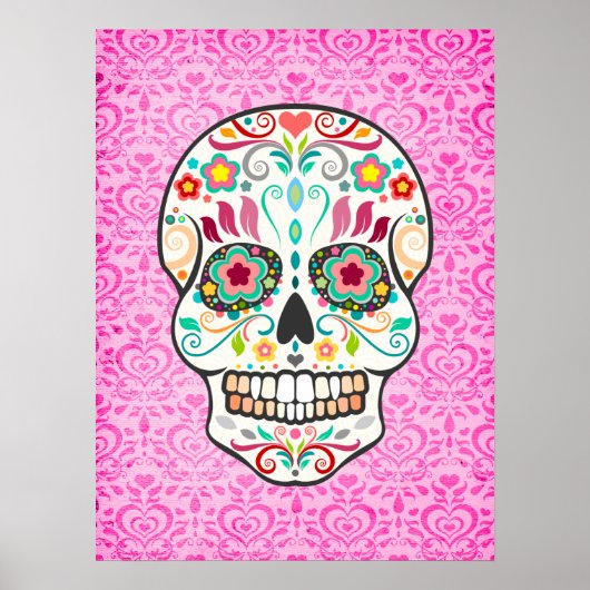 Feliz Muertos - Festival Sugtive Skull Art Poster (Vorne)