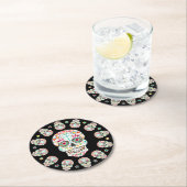 Feliz Muertos - festliche Runder Pappuntersetzer (Vor Ort)