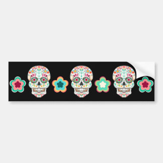 Feliz Muertos - festliche Zuckerschädel Autoaufkleber