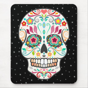 Feliz Muertos - festlicher Zuckerschädel Mousepad