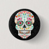 Feliz Muertos - Happy Sugar Skull Button Button (Vorderseite)