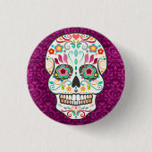 Feliz Muertos - Happy Sugar Skull Button Button (Vorderseite)