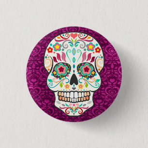 Feliz Muertos - Happy Sugar Skull Button Button
