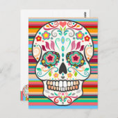 Feliz Muertos - Happy Sugar Skull Postcard Postkarte (Vorne/Hinten)